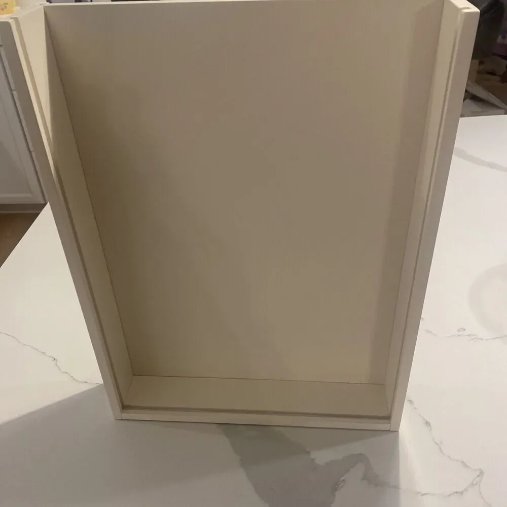 Pottery Barn Small Collector’s Box White Glass 16x12 Display Case Shadowbox
